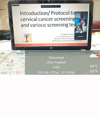 Presentation at Santosh Medical College on screening protocal for early detection of cancer cx.