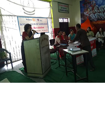 Menstrual hygiene and Good touch- Bad touch program was organized at Shishu Mandir, Raj Nagar
